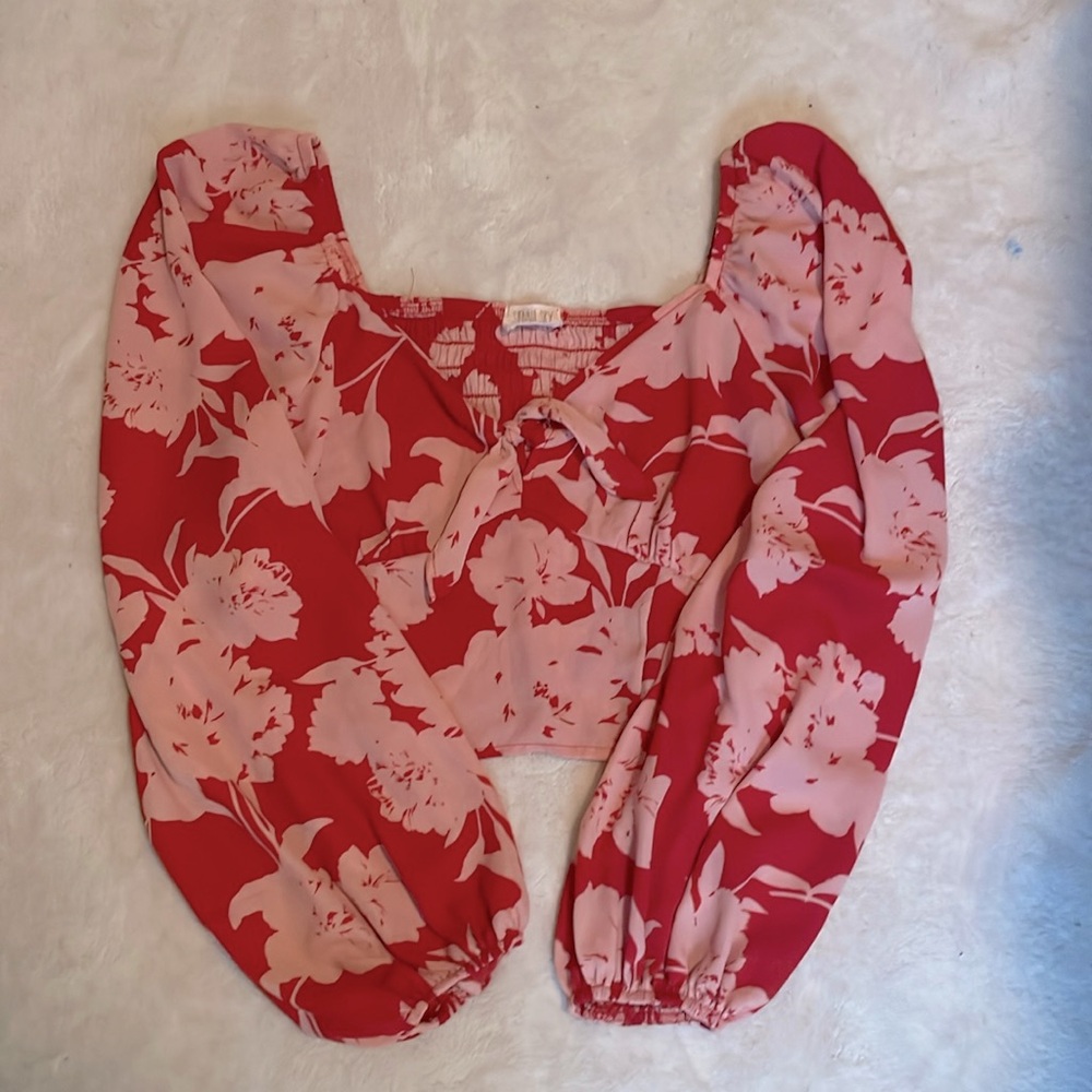 Floral Tie Blouse